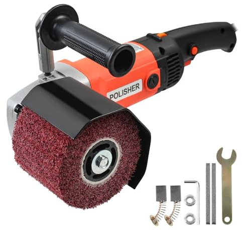 Easyhomie Rasatrice da 1400 W con spazzola a rullo abrasivo a 80 grane, levigatrice multifunzione con velocità regolabile, ideale per lucidatura, levigatura e pulizia
