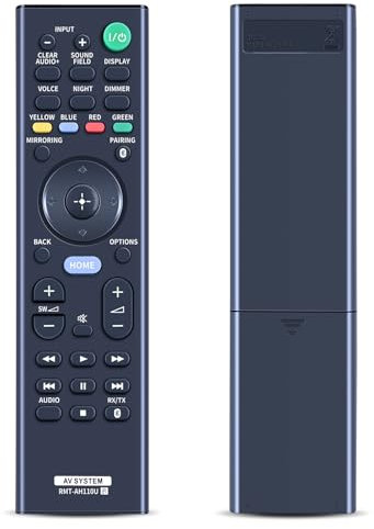 TCNOUMT Télécommande de rechange RMT-AH110U compatible avec Sony Soundbar AV System HT-NT3 HT-XT2 HT-XT3 SA-NT3 HT-NT5 SA-WNT3 RMTAH110U