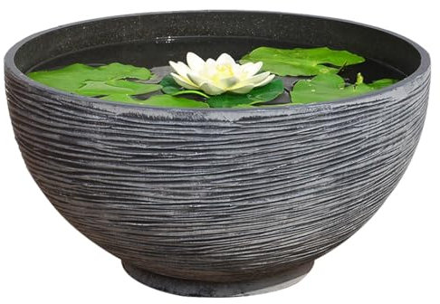 Ciotola a fontana – Squisita grande ciotola fioriera, fioriera paesaggistica per piante grasse | Fioriera unica per piante grasse paesaggistica, realizzata in resina, unica fioriera da giardino per