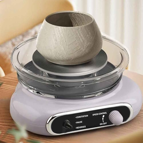 Toplionace Elektrisches Töpferscheiben Set Töpfer Ton Kunstwerkzeug 120mm Drehteller Abnehmbare Mini Töpferscheibe Heimwerker Werkzeuge für Die Keramikherstellung