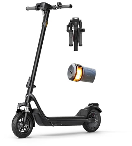 NIU Electric Scooter Adults - 100F E Scooter w/Suspension, Add. Foldable Handlebar and Turn Signals, 600W Peak Power, 18 Miles Max Range, 17.4 MPH, Lightweight Escooter for Commute