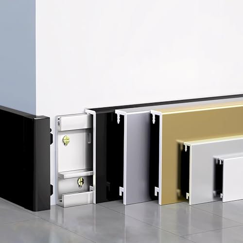 Raouoae Zócalos De Cocina De Aluminio 125 Cm* 4 Piezas Moldura Decorativa Fácil Instalación para Paredes Y Pisos Zócalos Modernos para Cocina Y Salón(Champagne,Width: 15 mm)