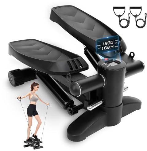 Stepper für Zuhause-Mini Stepper, Einstellbarer Widerstand Steppers mit Smart Display, Stairmaster, Hometrainer 150kg, Fitnessgeräte für Zuhause (03-Einstellbarer Widerstand)