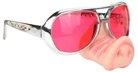 SSKHE Pig Nose Party Glasses, Funny Novelty Sunglasses Party Accessories for Adults & Kids, Costume Festival Party Glasses, Halloween Decorations, Birthday Party Favours, Red