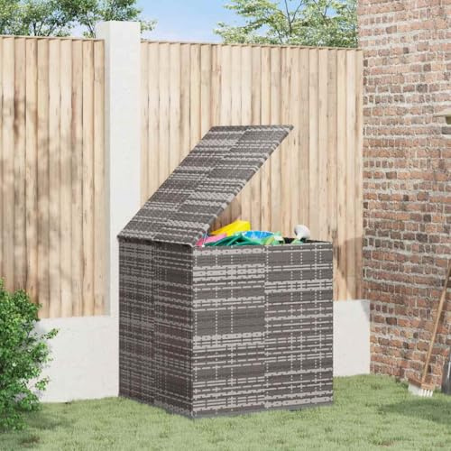 Genérico Baúl de Cojines para jardín de ratán PE Gris 100x97,5x104 cm,Mobiliario,Muebles de jardín,Cajas de almacenaje para exteriores-317228