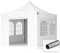 TOOLPORT Faltzelt Partyzelt 3x3m - mit 4 Seitenteilen Premium Dach Faltpavillon Pavillon weiß