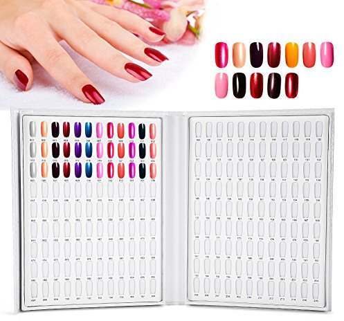 Presentoire Ongle Nuancier, Professionnel Affichage d'ongle 216 Couleurs Livre de Vernis à Ongles Carte d'affichage de Couleur Tableau d'affichage d'art d'ongle (Rose)