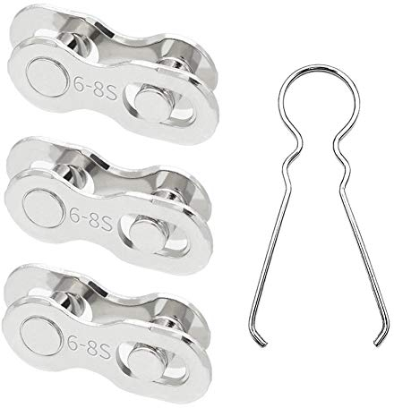 Enlace perdido para Bicicleta, 3/5/10 Pares de eslabones de Cadena de Bicicleta para Cadena de 6/7/8/9/10/11/12 velocidades, Juego de Conectores de Cadena de Acero Plateado y Dorado Reutilizables