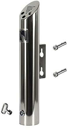 Outdoor Ashtray - Wall Mounted Cigarette Bin Stainless Steel Lockable Ash Tray for Pub Office Restaurant Bar