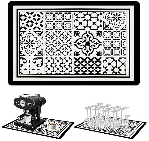 Unterlage Kaffeemaschine Saugfähige Abtropfmatte Antirutschmatte - Kitchen Absorbent Draining Mat Spülbeckeneinlage Kaffeevollautomat Barmatte , Napfunterlage Wämeisolierung Verbrühungsschutz ,40*60cm