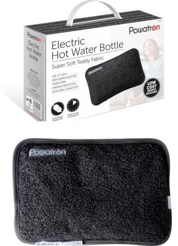 ADEPTNA Comfy Rechargeable Electric Hot Water Bottle Bed Hand Warmer for All Kind of Pain Relief - Simply Plug -in Overheat Protection (Black)