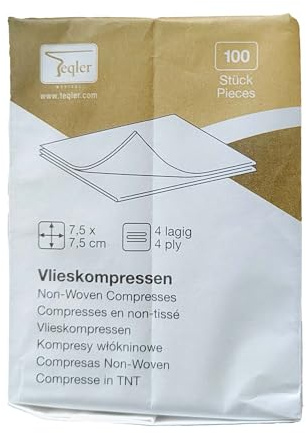 Teqler Compresse non sterili, 7,5 x 7,5 cm