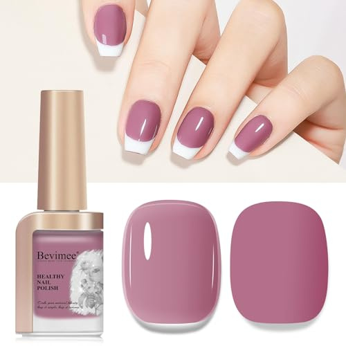 Bevimee Quick Dry Nail Polish, Nail Lacquer Non-Gel Nail Art Polish for Fall and Winter, Air Fast Drying Nail Pigment High Coverage Fingernail Concealer Polish, 1PC 12ML Long Last