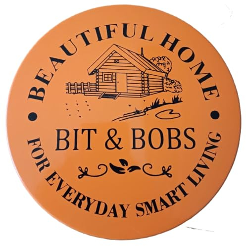 Nobel Bit & Bobs Round Deep Cake Storage, Flat Canister Cake,Biscuit,Cookies Storage tin Container ideal for Roti Chapati, cake Size 21.5cm (Orange)