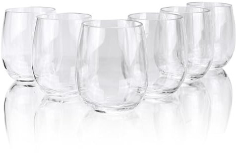 yongzhenlite Juego de 6 copas de vino acrílicas, vasos de plástico, vaso de 20 onzas para uso en fiestas en interiores y exteriores, sin BPA, apto para lavavajillas (color transparente)