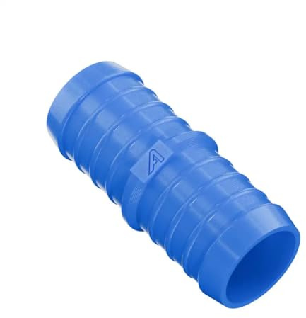 63mm (2.5 Inch) Blue Plastic Hose Pipe Connection Extension for Garden Hoses, Ponds, Water Pipes, Inline Barbed Joiner