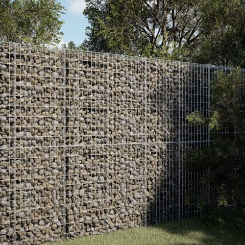 Hoodmeel 100x100x200 cm Gabbione con Copertura, Gabbioni Sassi, Gabbioni Metallici, Gabbione in Rete Metallica, Gabbione in Pietra, Ferro Zincato
