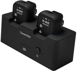 M-Vave WP-12 - Sistema di monitoraggio in-ear wireless - Trasmissione audio a 2,4 GHz, 24 bit/48 kHz, portata 30 m, batteria a lunga durata, modalità multiple