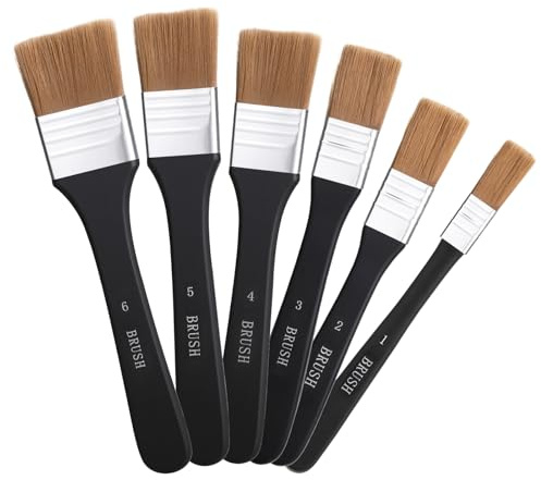 6 Stück Flachpinsel Acryl Pinsel Breit Acryl für Acrylfarben Breit Große Pinsel Flach Breits Malpinsel Acryll Breitt Pinsels ölfarben, Breite Pinsels Acrylfarbe
