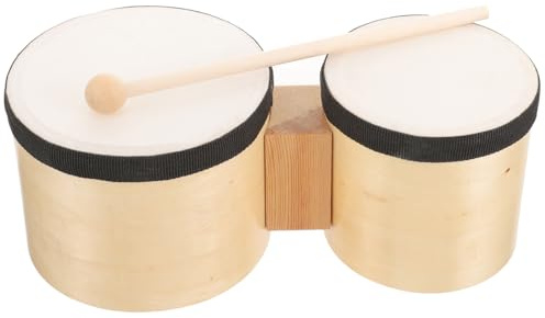 Gatuida Percussion Instrument Wooden Bongos, Strong Durability and Sound Stability Music Instruments with Drum Stick for Boys and Girls for Early Education and Dance