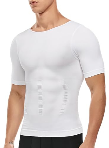 SLIMBELLE Body Shaper Men Elastic Slimming Waist Trainer Tummy Control Compression Shirt Base Layer Undershirts Compression top Shapewear for Men