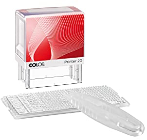 Colop 111604 Textstempel Printer 20/1 Set 14x38 mm, 4-zeilig, schwarz