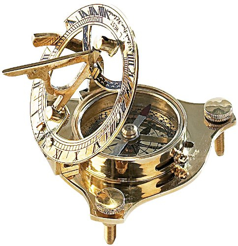 St. Leonhard Sonnenuhr Armbanduhr: Messing-Sonnenuhr Traveller mit Kompass (Taschen Sonnenuhr mit Kompass, Taschensonnenuhr, Armbanduhren)