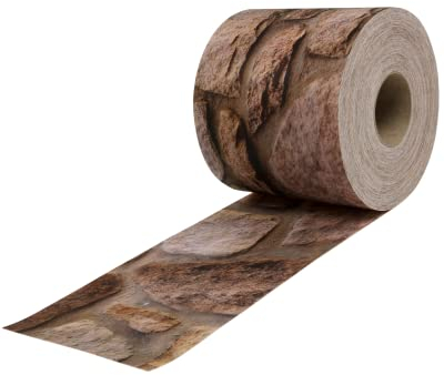 Zaundruck Sichtschutzstreifen Polyester - nachhaltiger Sichtschutz für Doppelstabmattenzaun - Motiv Windschutz 26 m x 19 cm - Sichtschutz-Rolle - Sandstein