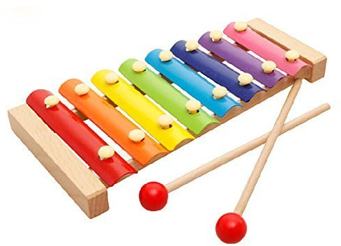Gearmax Das Bunte Glockenspiel-Set Von Glockenspiel Für Kinder Glockenspiel Harmonisches Xylophon 8-Note 8 Töne Aus Holz Musikinstrument Für Mädchen Und Jungen Ab 1 Jahren
