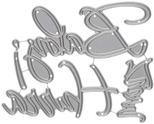 Rayher Stanzschablone: Hurra zum Baby, 3,6x1,7cm, 3 Stück, Stahl, silber, 17 x 10 x 0.1 cm