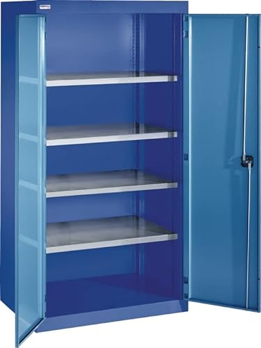 Schwerlastschrank H1950xB1100xT620mm anthrazitgrau/taubenblau NCS 3 Fachböden 1 x 75 mm