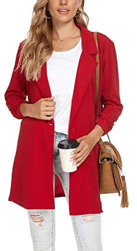 MINTLIMIT Women Long Lapel Blazer Tailored Long Sleeve One Button | Coat Jacket Formal Suit