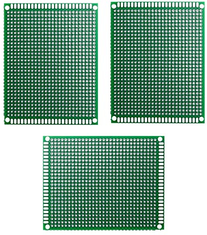 HeyNana - 3 Stück Lochrasterplatine Prototyp gelocht doppelseitig PCB Leiterplatte Prototyp 7 x 9 cm