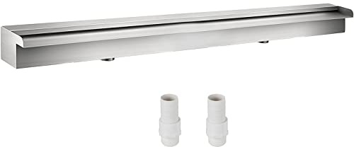 VEVOR Fontana per Piscina a Cascata 59,1 x 4,5 x 3,1 Pollici, Fontana per Piscina Rettangolare, Costruita in Acciaio Inossidabile Laghetto per Cascata, Fontana a Cascata da Giardino