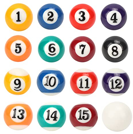 Dewin Mini Resin Billardkugeln, 2,5 cm Pool Ball Billard Set, 6 Stück umweltfreundliche Mini Billardtisch Zubehör aus Polyesterharz für Spielzimmer Bars Sport und Freizeitspiele
