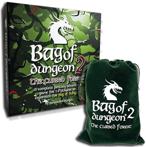 Bag of Dungeon 2 - The Cursed Forest | Fantasy Board Game | Complete Game and Expansion | Simple-to-Play of Dungeon Crawler | 1-4 Players | Ages 7 and up | DND Style Gaming