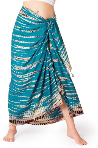 PANASIAM Sarong tiedye style, petrol beige, 190x116cm