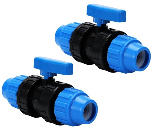 FIFIBANG 2 pezzo Valvola a Sfera per Tubo PE, Valvola a Sfera per Tubo PE da 32 mm PN10, Attacco a Vite per Tubo PE Valvola a Sfera per Tubo PE (32 mm)