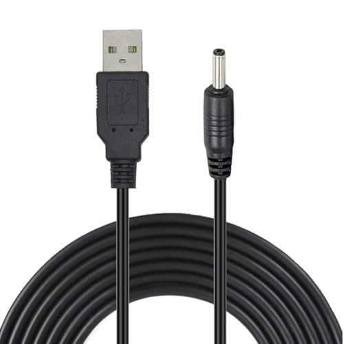 TECHZOCO Cable alimentación USB DC, Cable Extensión Alimentación DC, Cable de carga USB, Compatible con PDA, Pocket-PC, teléfonos móviles, etc, 5V 500 mA, DC 3.5 mm x 1.35 mm, Negro, 80 cm