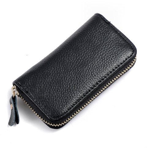 Etui Porte-Clé Cuir,Etuis Porte-Clés de Voiture,Porte Clef Cuir,Portefeuille,Porte Clés Clef Protection Organiseur, Porte-clés avec Crochet en métal Et Fermeture éclair,Avec 6 crochets