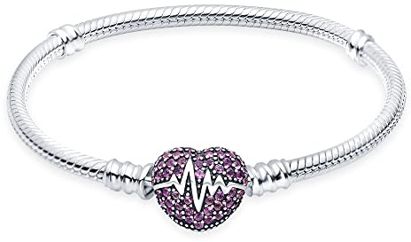 XWN Bracelet Pour Femme for Bead Charms Argent Sterling 925, Bracelet Serpentine Compatible avec Pandora Charme Pearl