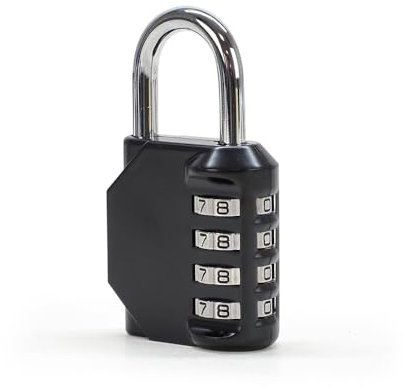 Cadenas à Code pour Casier, Armoire, Coffre, Porte Atelier, Abri de jardin - Combinaison Code 4 chiffres, Sécurité renforcée, Cadenas en Acier trempé et alliage de zinc, Noir
