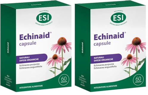 ESI - Echinaid, Integratore Alimentare a Base di Echinacea, Favorisce le Difese Immunitarie Contro i Malanni Tipici della Stagione Invernale, Senza Glutine e Vegan, 60 Naturcaps (Confezione da 2)