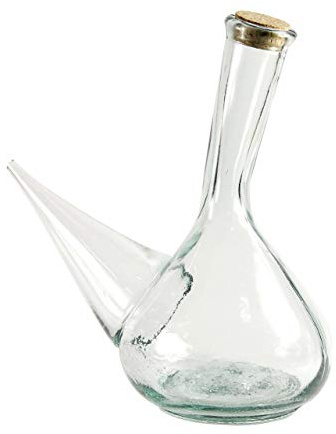 Spanish Porron Glass Decanter 1 Liter (1000mL) – Hand Blown Wine Pitcher, Lead-Free Glass Wine Carafe for Red Wine – Durable, Strong Glass – Perfect Wine Gift & Accessories