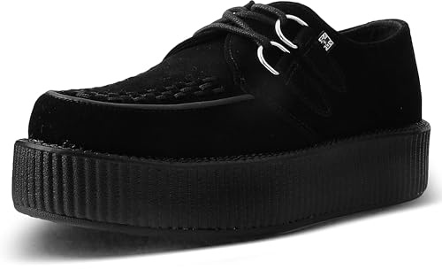 T.U.K. Leather Viva High Creeper - Scarpe da Uomo e Donna, Vari Colori, Daino Nero, 41 EU