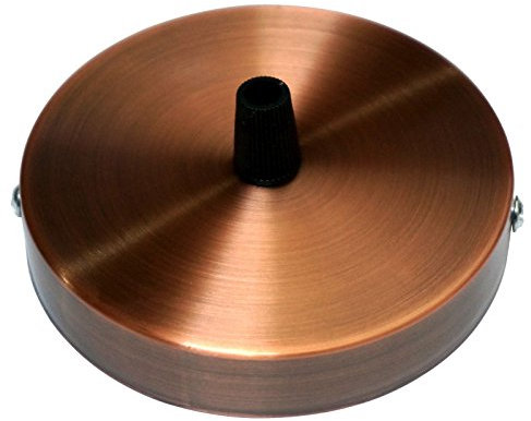 LEDSone Rosone vintage color rame perfetto per cavo flessibile in tessuto, piastra di montaggio per plafoniera in metallo da 100 mm con accessori per lampada da soffitto e da parete.