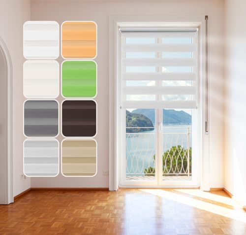 Doppelrollo Hellgrau 55x150cm Klemm-Fix - System Click