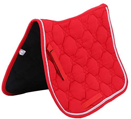 Zerodis Sottosella per Cavallo, Cotone Traspirante Morbido Doppio Cavallo in Corda PP Manico in Tessuto Cinghia per la Pancia per Dressage Salto Equitazione Formazione Mostra(Rosso)