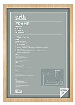 Grupo Erik Marco de fotos A1 para pared - Marco 59,4X84 haya - Marco madera MDF/Ideal para lámina decorativa decoración hogar