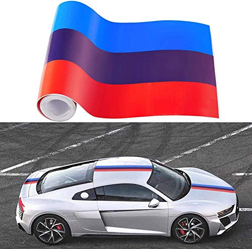 NA All-Pie 2M Auto Streifen M-Colored Flagge Aufkleber Motorhaube Deko Strip Folie Sticker